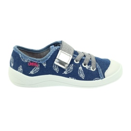 Befado chaussures pour enfants pantoufles baskets 251y111 blanche bleu gris