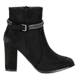 Bottines à talons en daim de VINCEZA noir