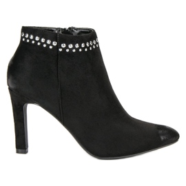 Bottines en daim sur le talon haut VINCEZA noir