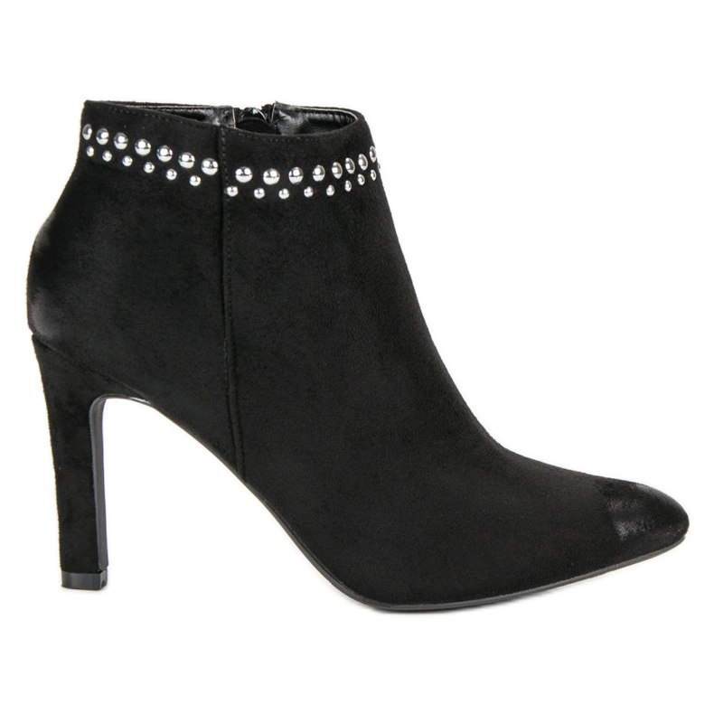 Bottines en daim sur le talon haut VINCEZA le noir