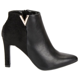 Bottines noires à talons vinceza
