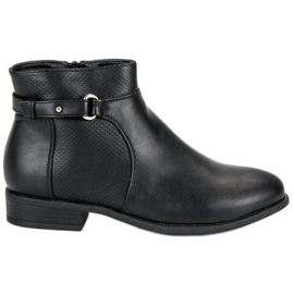 Abloom Bottines noires sur une fermeture éclair le noir