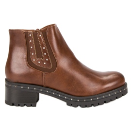 Anesia Paris Bottines Jodhpur à talons hauts noir brun