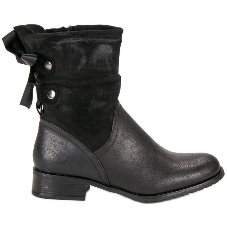 Forever Folie Bottes noires à la mode le noir