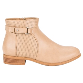Abloom Bottines beiges à fermeture éclair le noir brun