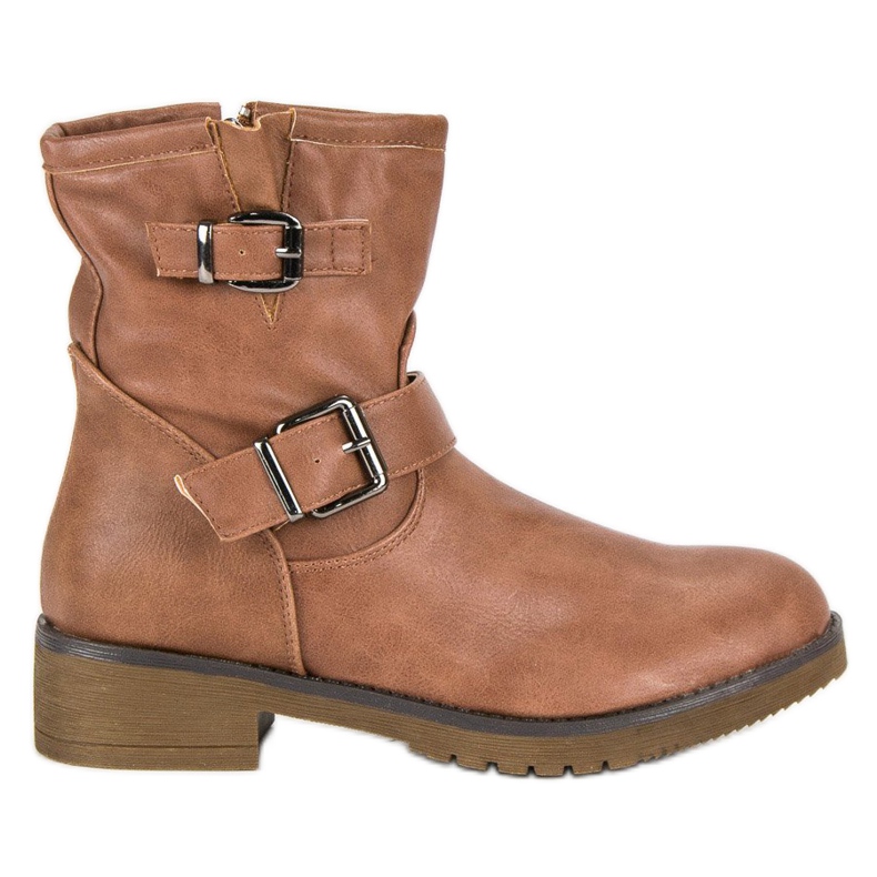 Encor Bottes motard marron brun Encor Bottes motard marron brun