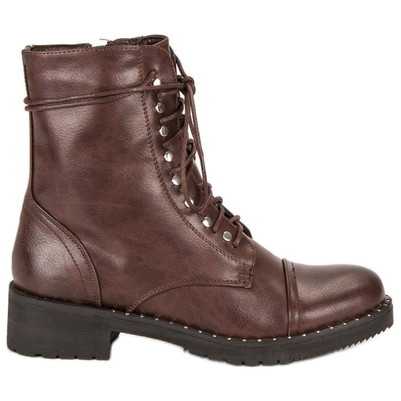 Anesia Paris Bottes nouées marron brun