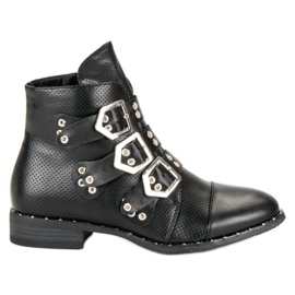 SDS Bottes rock femme le noir