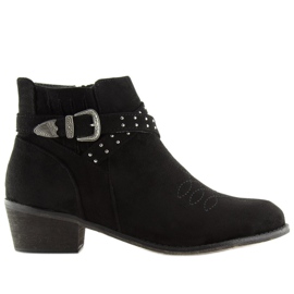 Bottines noires à talons 100-837B0-2 Noir le noir