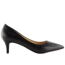 Escarpins talons bas noir 123-3 Noir