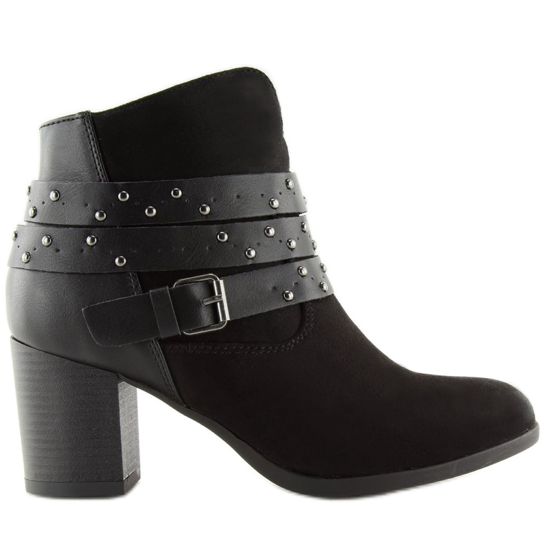 Bottes sur un talon stable noir G-36 Noir