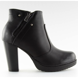 Bottines noires à talons FC-25 noir