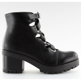 Bottines rock noires découpées J-10 Black le noir