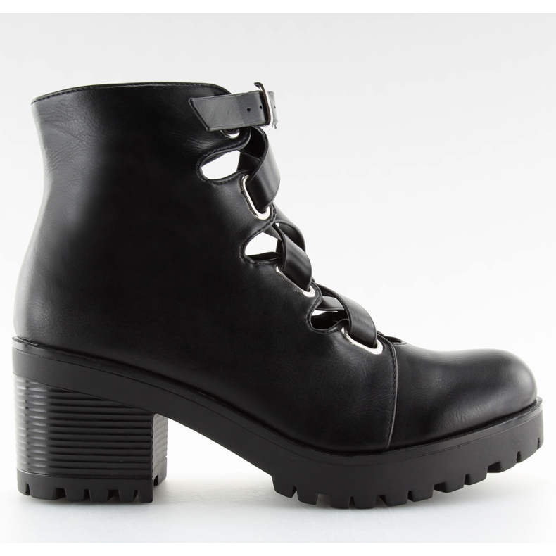Bottines rock noires découpées J-10 Black le noir