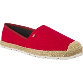 Tommy Hilfiger Espadrilles plates en coton 611 rouge
