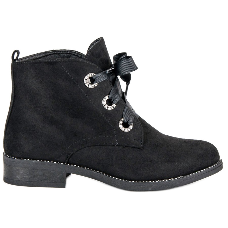 Seastar Bottines en daim à nouer le noir