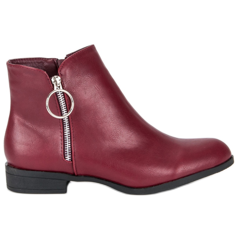 Anesia Paris Boots bordeaux à talon plat rouge Anesia Paris Boots bordeaux à talon plat rouge
