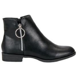 Anesia Paris Bottes noires sur un talon plat