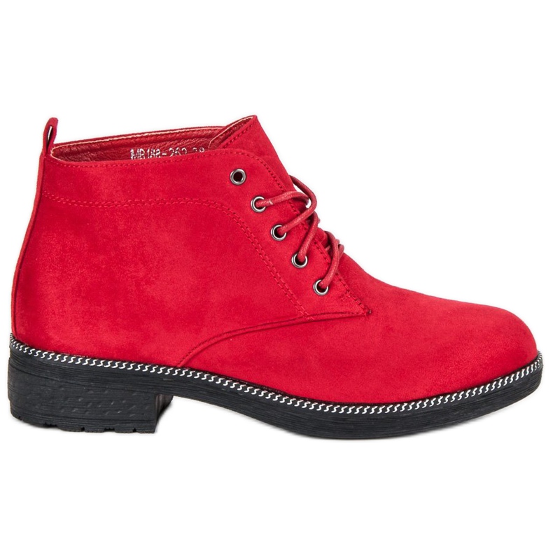 Nio Nio Bottines en daim à lacets rouge