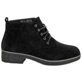 Nio Nio Bottines en daim à lacets noir