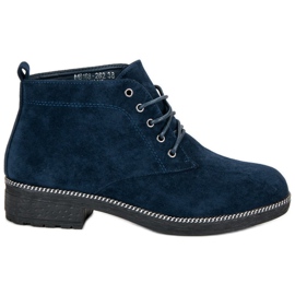 Nio Nio Bottines en daim à lacets bleu