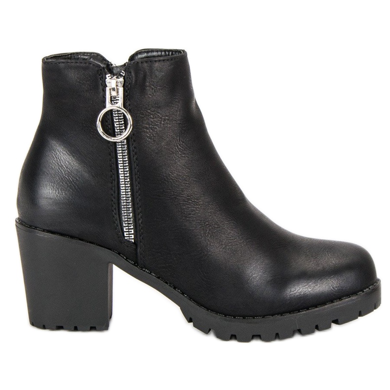 Super Me Bottines noires sur le poteau le noir