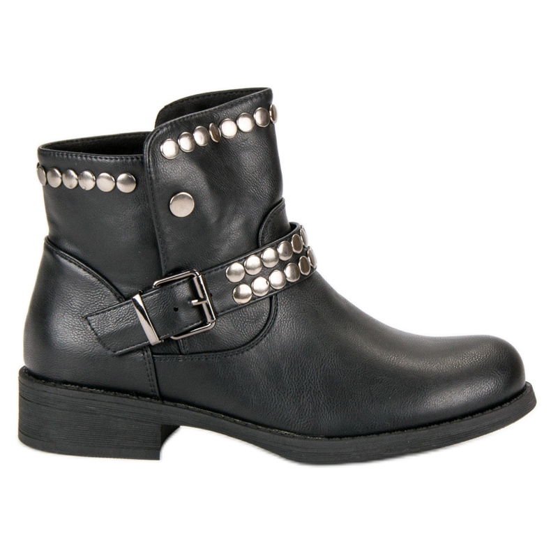 L. Lux. Shoes Bottes noires rock le noir