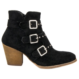 Bottines décontractées à talons hauts le noir