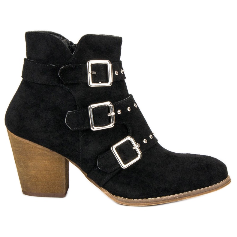 Bottines décontractées à talons hauts le noir