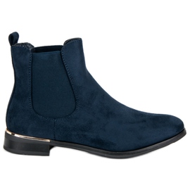 SDS Bottines Chelsea en daim bleu marine