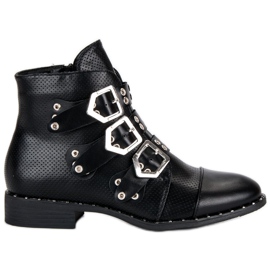 Groto Gogo Rock boots à talon plat le noir