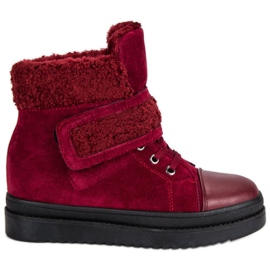Bottines bordeaux chaudes rouge