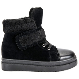 Bottes noires chaudes le noir