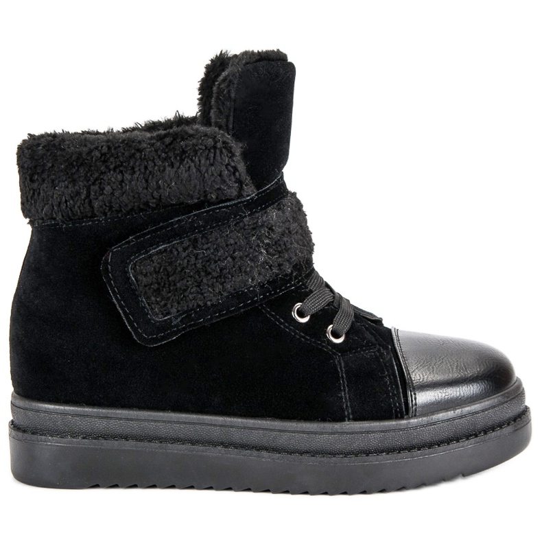 Bottes noires chaudes le noir