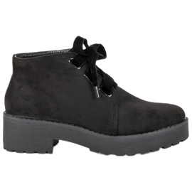 Anesia Paris Bottes en daim à la mode le noir