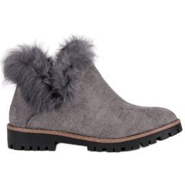 Forever Folie Bottines à enfiler en daim gris