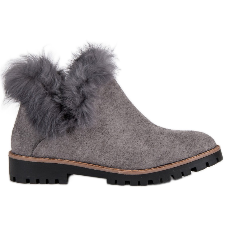 Forever Folie Bottines à enfiler en daim gris
