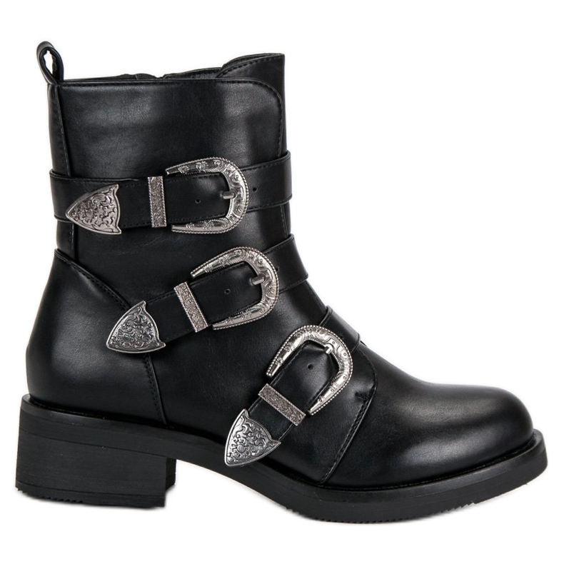 Ideal Shoes Bottes à la mode pour l'automne le noir