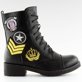 Bottes militaires avec des taches noires ML12 noires le noir