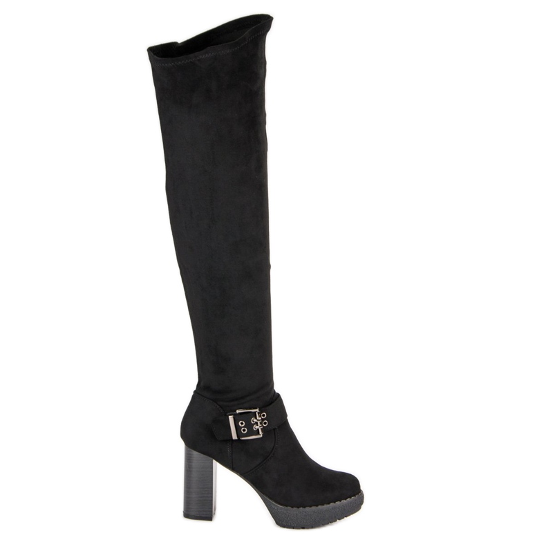 Super Me Bottes de mousquetaire sur le poteau le noir