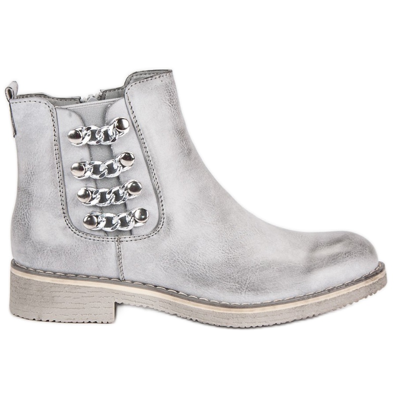 Forever Folie Bottines grises à talons plats Forever Folie Bottines grises à talons plats