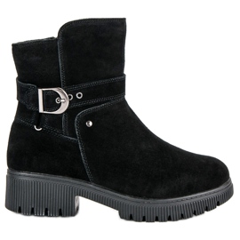 Bottes en cuir chaudes noir