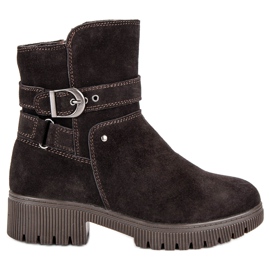 Bottes en cuir chaudes brun