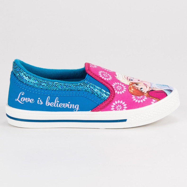 Baskets Coulissantes Ice Land bleu rose