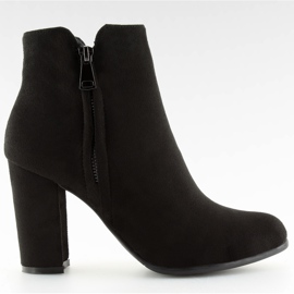Bottines noires à talons KL-335 noir