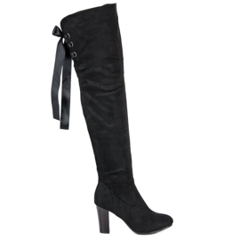 Forever Folie Cuissardes élégantes à talons hauts noir