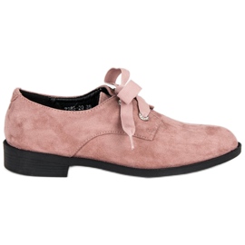 Chaussures poudrées nouées VICES rose