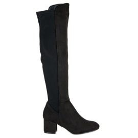 Super Me Bottines à talons en daim le noir