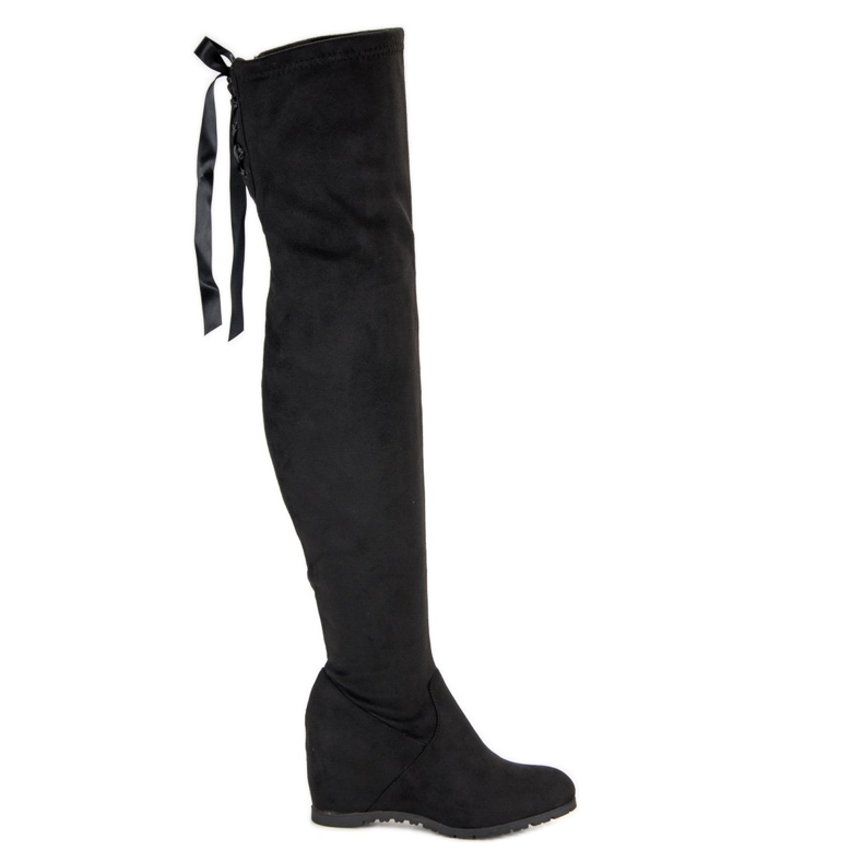 Bestelle Cuissardes noires sur Wedge le noir