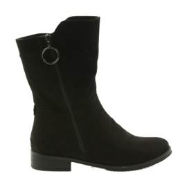 M.Daszyński Bottines en daim noir SA130 le noir